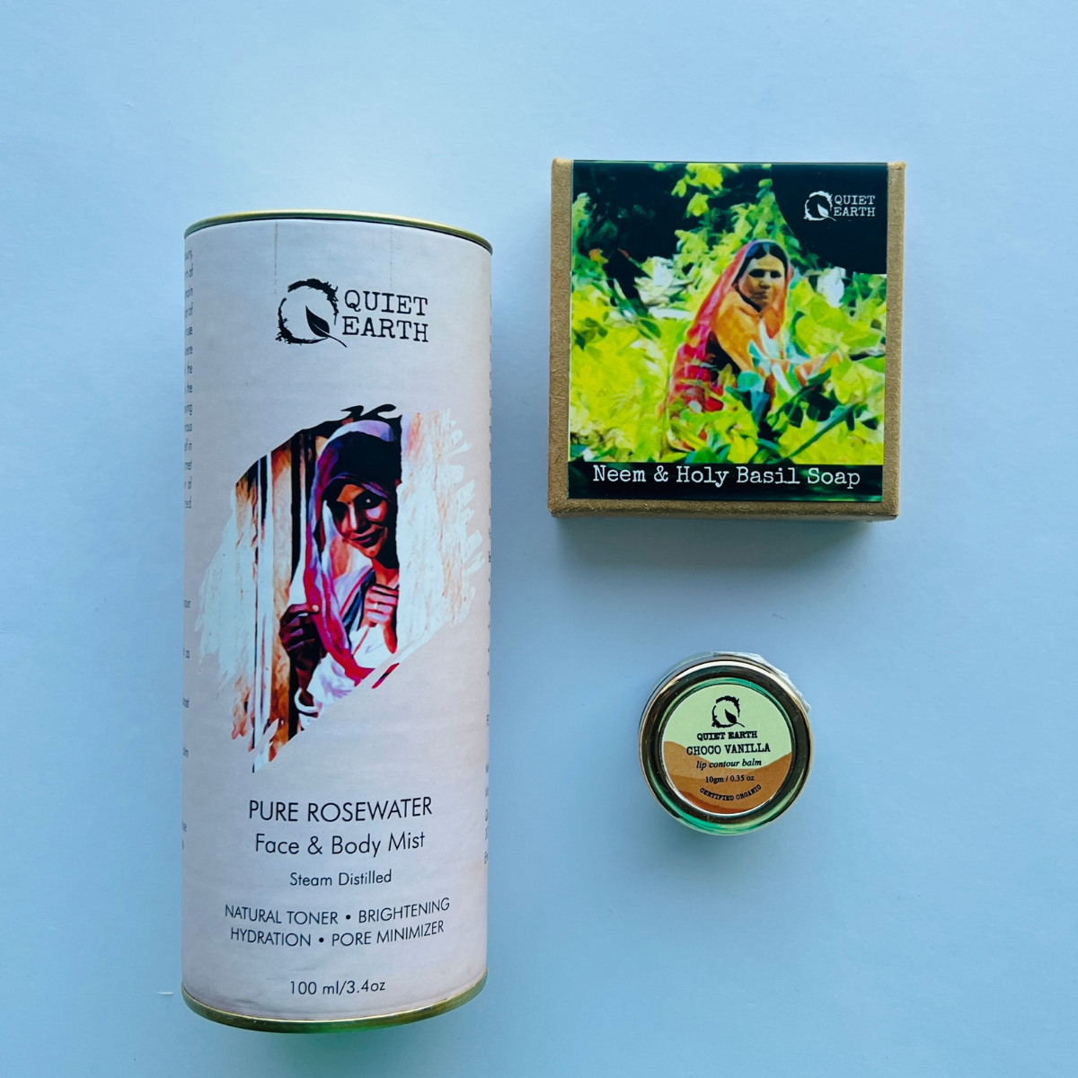 Rosewater, Neem Holy Basil Soap & Lip Balm Gift Set